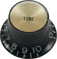 Gibson Style Top Hat Black-Gold Tone Potans Knob-Potans Düğmesi Tek - ASK-M