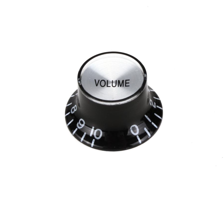 Gibson Style Top Hat Black-Silver Wolüme Potans Knob-Potans Düğmesi Tek - 1