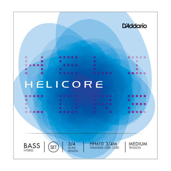 D-Addario HH610 Kontrabas Helicore HYBRID 3/4 Medium Tansion Kontrabas Tel Takımı - 1