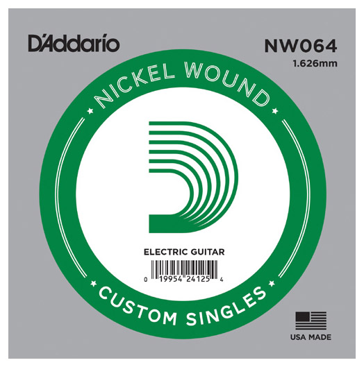 D'Addario .064 - NW064 Nickel Wound Akustik ve Elektro Gitar Tek Tel - 1