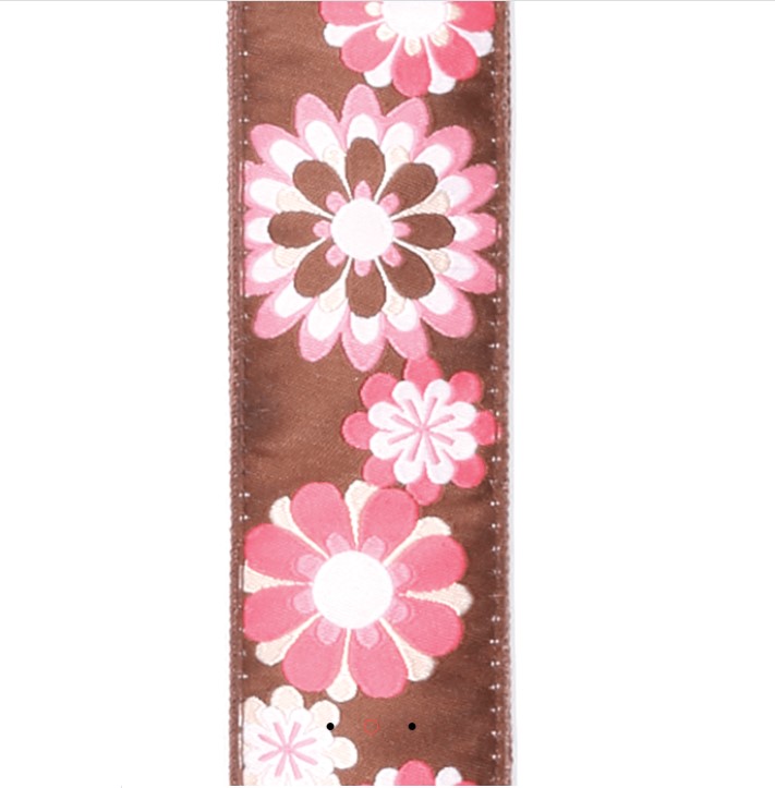 D'Addario 15UKE02 Brown and Pink Flowers Ukulele Askısı - 2