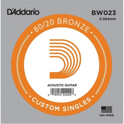 D'Addario BW023 Bronze Wound Akustik Gitar Tek Tel - 1