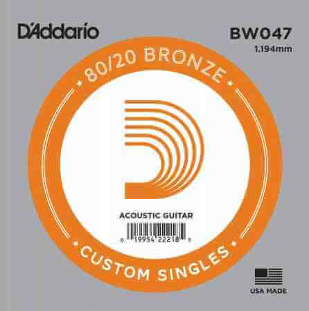 D'Addario BW047 Bronze Wound Akustik Gitar Tek Tel - 1