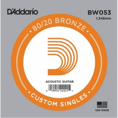 D'Addario BW053 Bronze Wound Kalın E (Mi) Akustik Gitar Tek Tel - 1