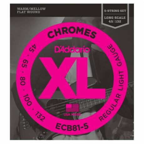 D'Addario ECB81-5 FlatWound Chromes 5 Telli Bas Gitar Teli (045-132) - 1