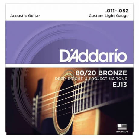 D'Addario EJ13 80/20 Bronze Akustik Gitar Teli (011-052) - 1