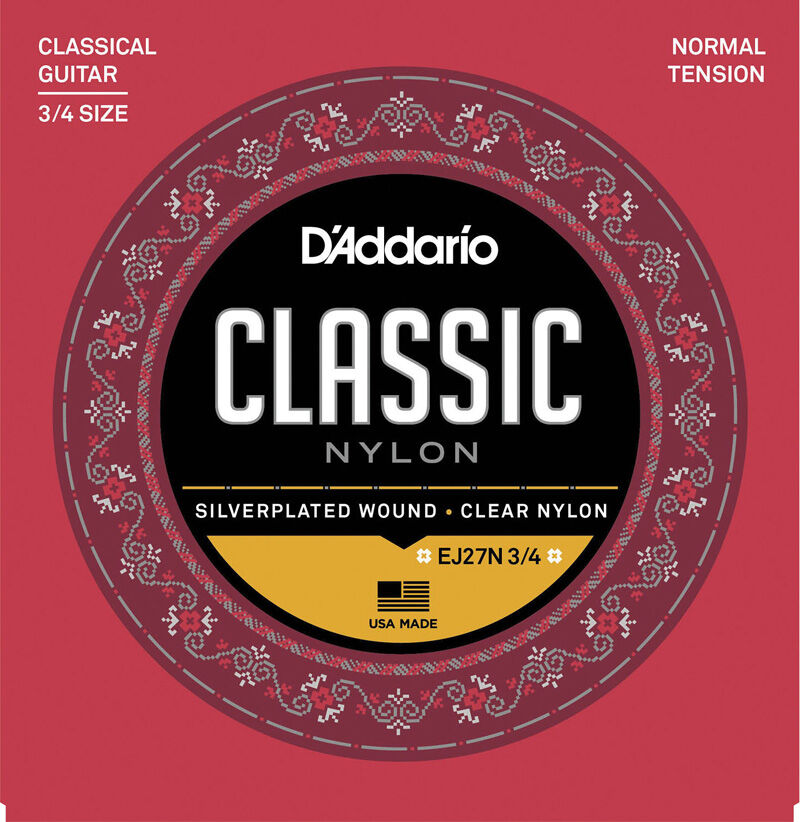 D'Addario EJ27N 3/4 Küçük Gitar Klasik Gitar Tel Takımı Normal Tension - 1