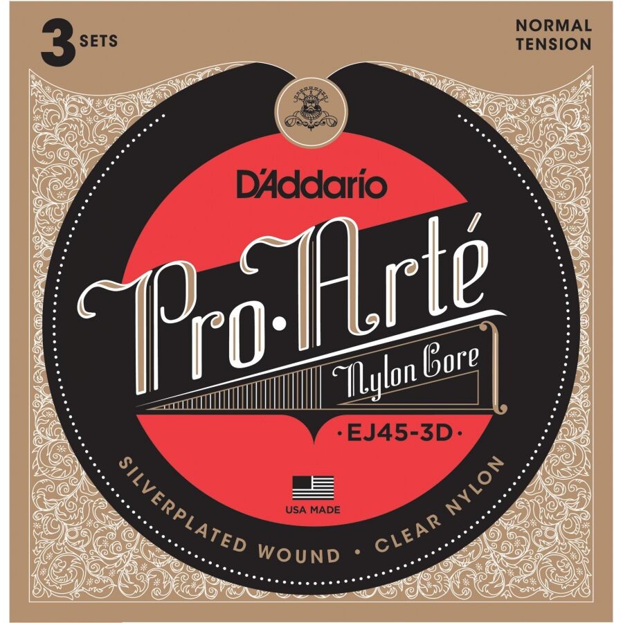 D'Addario EJ45-3D Pro-Arte 3'lü Klasik Gitar Tel Seti - 1