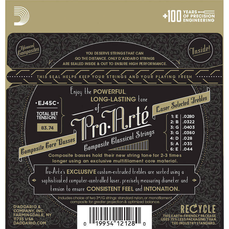 D'Addario EJ45C Pro-Arté Composite, Normal Tension Takım Tel - 2