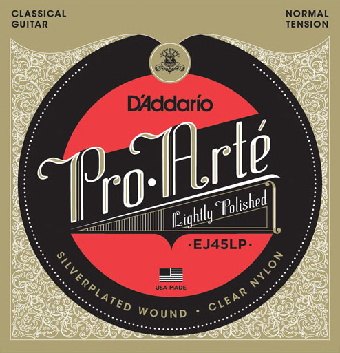 D'Addario EJ45LP Pro-Arté Lightly Polished Composite Normal Tension Klasik Gitar Takım Tel - 1