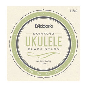 D'Addario EJ53S Black Naylon Soprano Ukulele Teli - 1