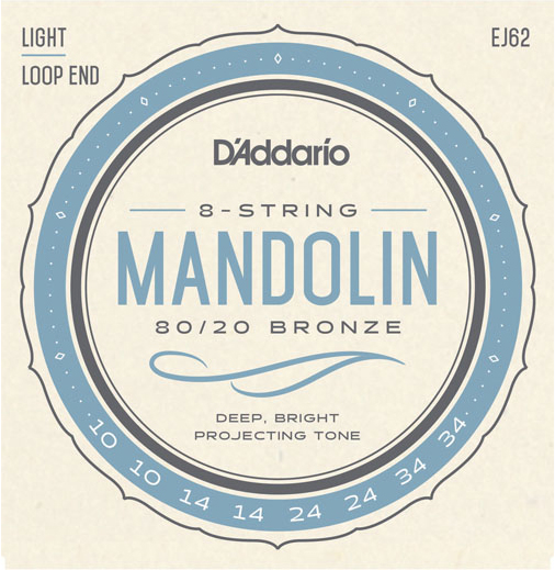 D'Addario EJ62 80/20 Bronze/Light Mandolin Teli - 1