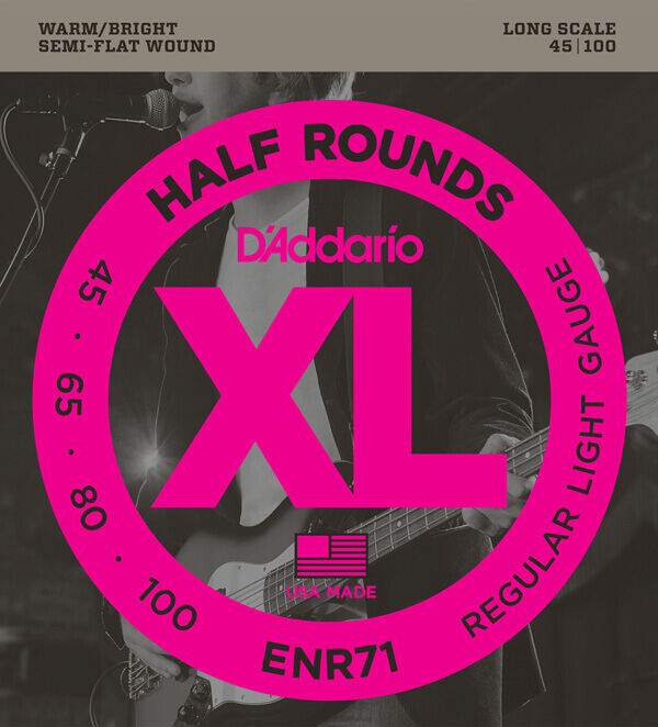 D'Addario ENR71 (45-100) Half Rounds 4 Telli Bas Gitar Teli - 1