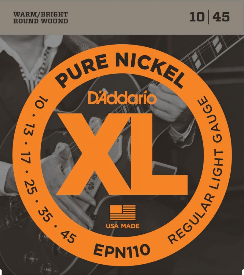 D'Addario EPN110 Regular Light Pure Nickel Elektro Gitar Tel Takımı(10-45) - 1