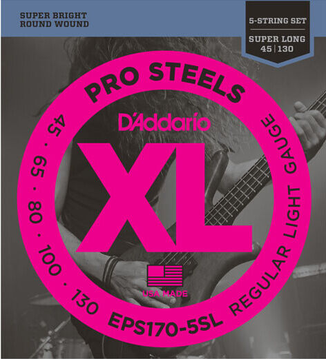 D'Addario EPS170-5SL /45-130) ProSteels 5 Telli Bas Gitar Teli - 1