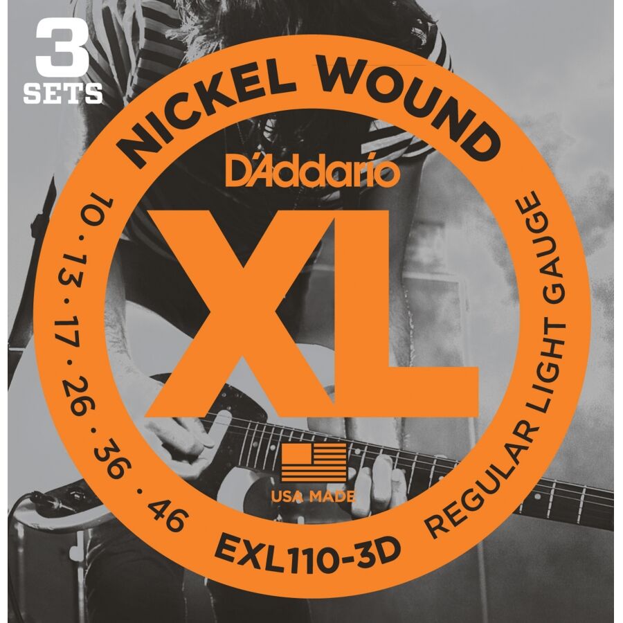 D'Addario EXL110-3D Elektro Gitar Teli 3'lü Set - 1