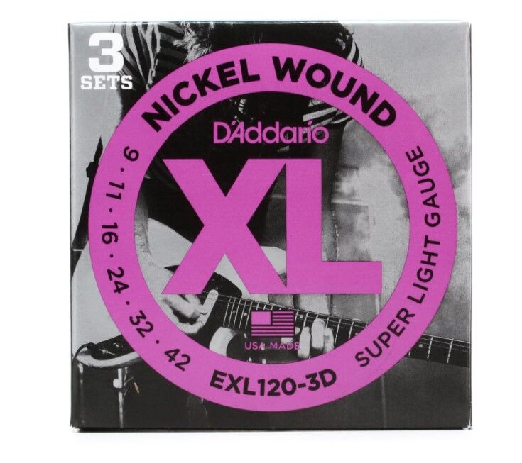 D'Addario EXL120-3D Elektro Gitar Teli 3'lü Set - 1