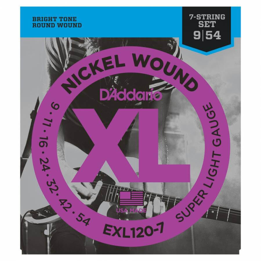 D'Addario EXL120-7 7 Telli Elektro Gitar Teli (009-054) - 1