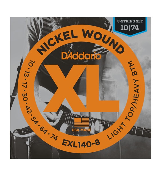 D'Addario EXL140-8 8 Telli Elektro Gitar Teli 010-74 - 1