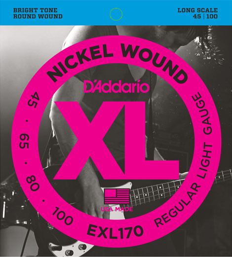 D'Addario EXL170 Nickel Wound Long Scale 4 Telli 45-100 Bas Gitar Tel Takımı - 1