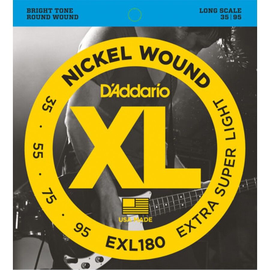 D'Addario EXL180 Nickel Wound Bass, Extra Super Light, 35-95, Long Scale 4 Telli - 1