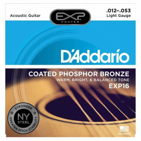 D'Addario EXP16 Coated Phosphor Bronze Akustik Gitar Teli (012-053) - 1