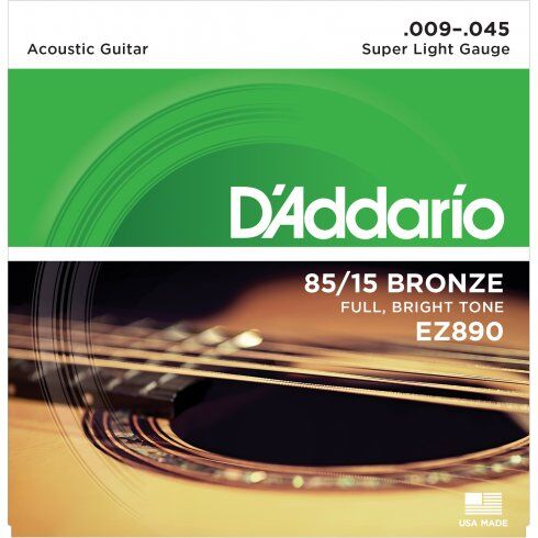 D'Addario EZ890 Süper Light 09-45 Akustik Gitar Tel Takımı - 1