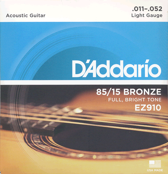 D-Addario EZ910 - Light 11-52 Akustik Gitar Tel Takımı - 1