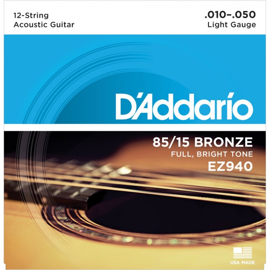 D'Addario EZ940 - Light 12 Telli Akustik Gitar Tel Takımı 010-050 - 1