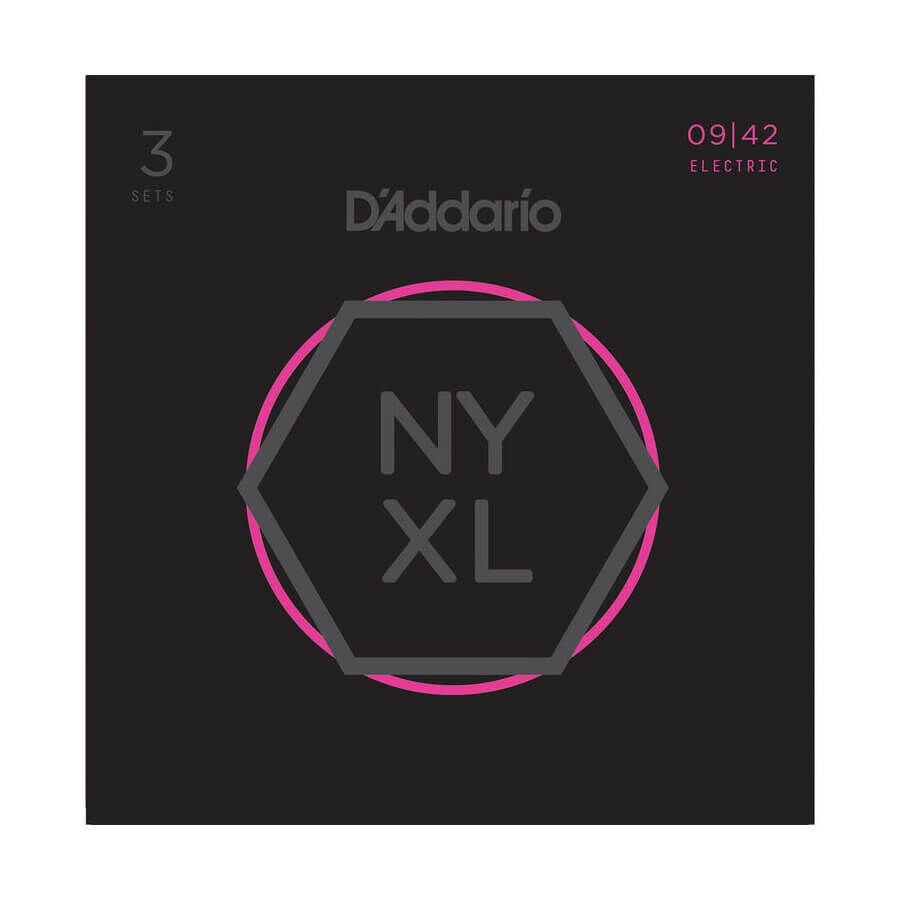 D'Addario NYXL0942-3P (3'lü Set) Super Light Nickel Wound Elektro Gitar Teli - 1