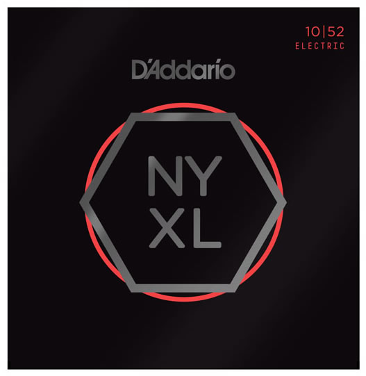 D'Addario NYXL1052 Nickel Wound Light Top / Heavy Bottom, 10-52 Elektro Gitar Takım Tel - 1