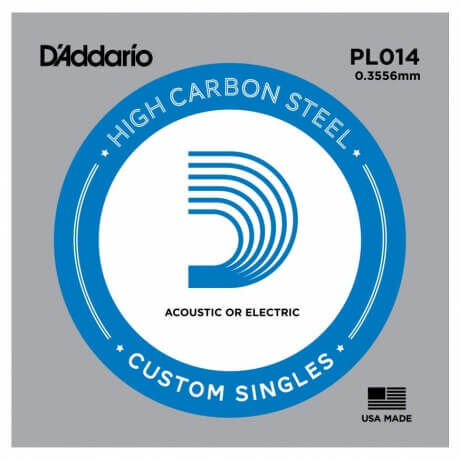 D'Addario PL014 Plain Steel Elektro Gitar B (Si) Tek Tel - 1