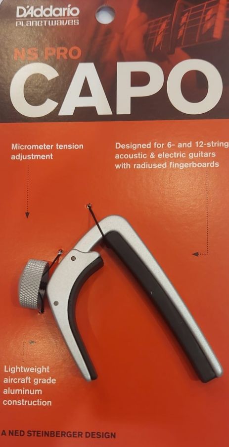 D'Addario Planet Waves PW-CP-02S Gümüş Renk Elektro ve Akustik Gitar Kapo - 2