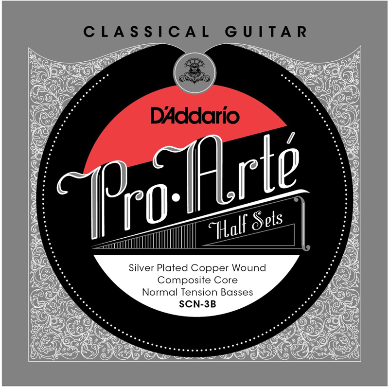 D'Addario SCN-3B Half Set Üst 3 Tel Pro-Arte Normal Tension Klasik Gitar Teli (Sadece Bas Teller) - 1