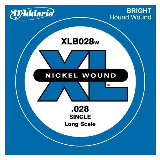 D'Addario XLB028W Nickel Wound Single Long Scale Bas Gitar Tek Tel - 1