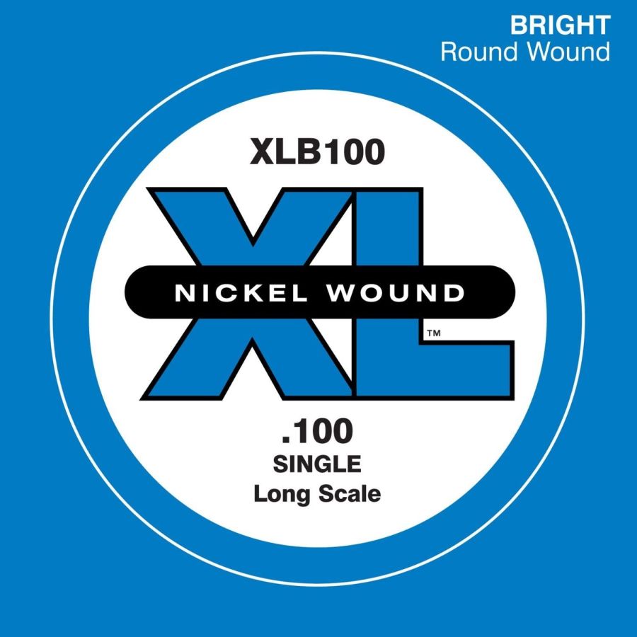 D'Addario XLB100 Nickel Wound Bas Gitar Tek E Teli (100) - 1