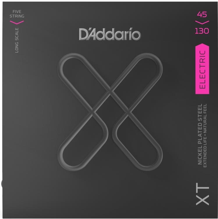 D'Addario XTB45130 Regular Light/Long Scale Nickel Plated 5 Telli Bas Gitar Teli (45-130) - 1