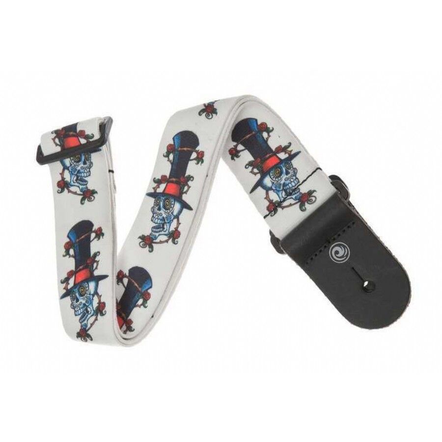 PlanetWaves Al McWhite Surf Collection Stoked Skull Gitar Askı/Strap - 1