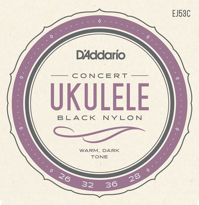 D'Addario Pro-Arte EJ53C Black Nylon Concert Ukulele Teli - 1