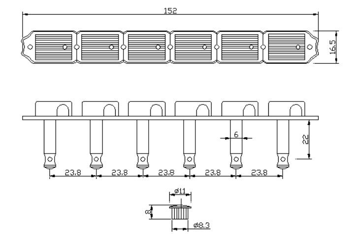 Derjung DJ371N-M1 (R6) Vintage Kilitli Tek Sıra Sağ Dizilim Gitar Burgu Takımı - 2