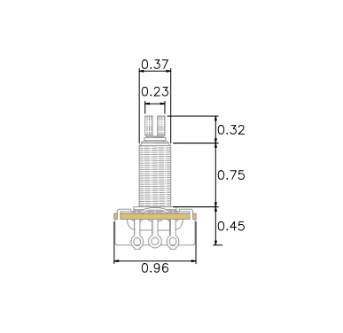 Dimarzio 500K Uzun Şaft Potans EP1201L - 2