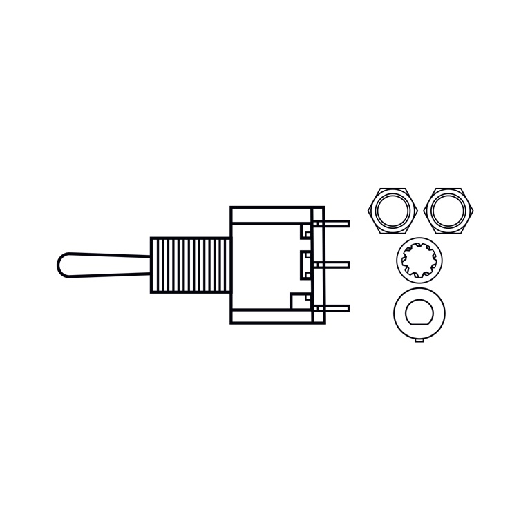 DiMarzio EP1107 DPDT Mini Toggle Switch - 2