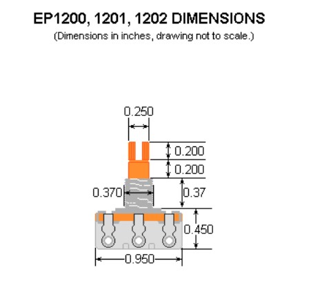 Dimarzio EP1202 1 Meg Tone Custom Taper Potansiyometre - 2