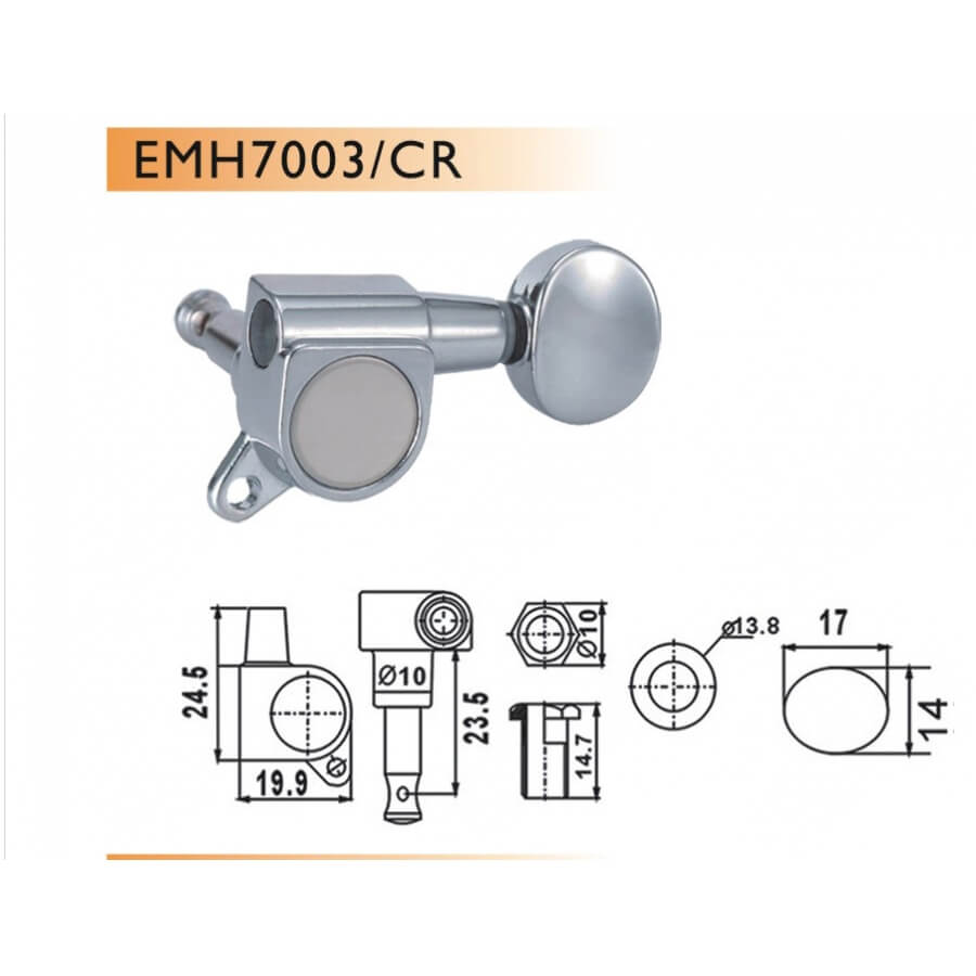 D Parts EMH7003 Tek Sıra Elektro Gitar Burgusu Krom - 2