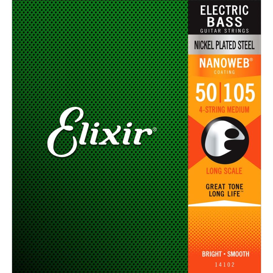 Elixir 14102 Nanoweb Heavy 50-105 4 Telli Bas Gitar Tel Takımı - 1