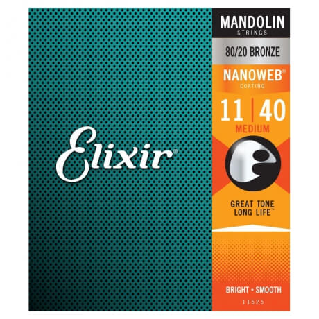 Elixir 80/20 Bronze 11525 With Nanoweb Coating Mandolin Teli - 1