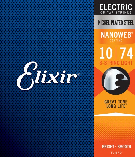 Elixir Nanoweb 12062 Light 8 Telli Elektro Gitar Teli (010 - 074) - 1