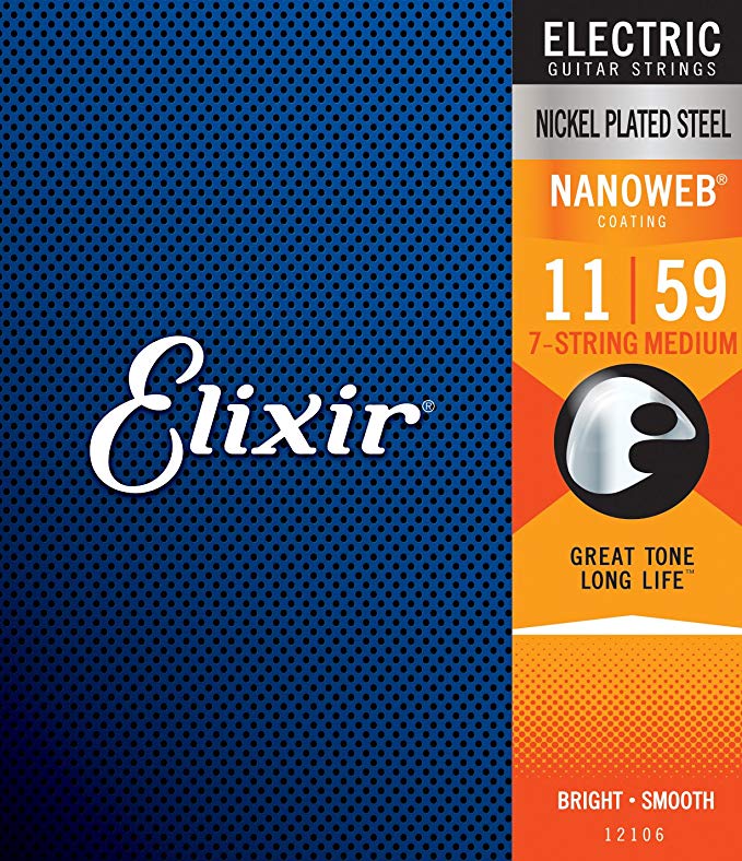 Elixir Nanoweb 12106 7 Telli Elektro Gitar Teli (011 - 059) - 1