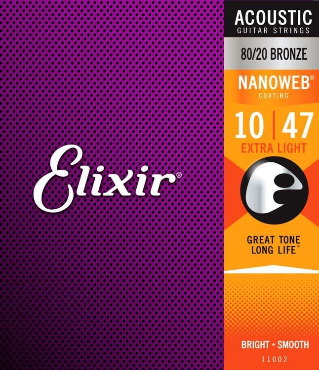 Elixir Nanoweb 80/20 Bronze 11002 Akustik Gitar Teli (10-47) - 1