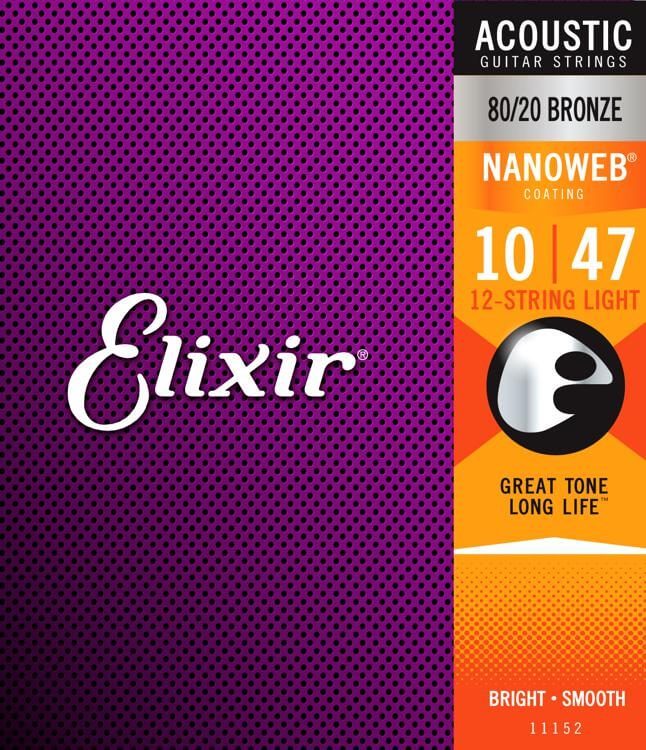 Elixir Nanoweb 80/20 Bronze 11152 -12 Telli Akustik Gitar Teli (10-47) - 1